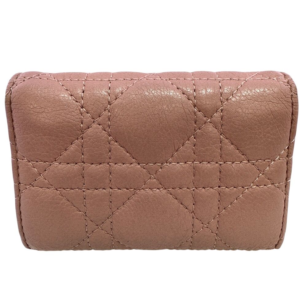 Dior Coin Purse Compact Wallet Mini Quilted Cannage Bifold Caro Case — view 2