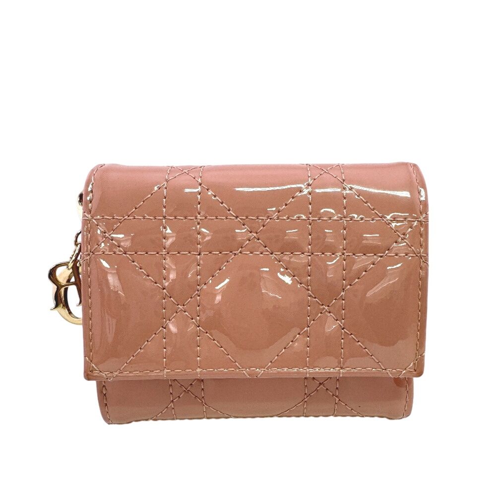 Dior Compact Wallet Cannage Lotus Lady Dior Trifold Handbag