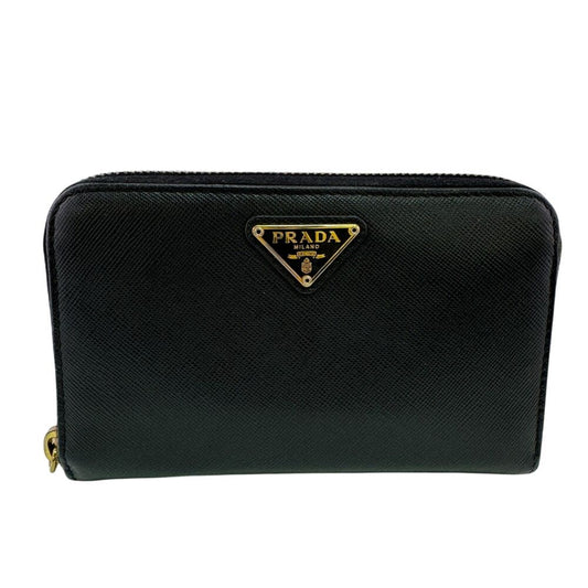 Prada Triangle Logo Zip Around Wallet