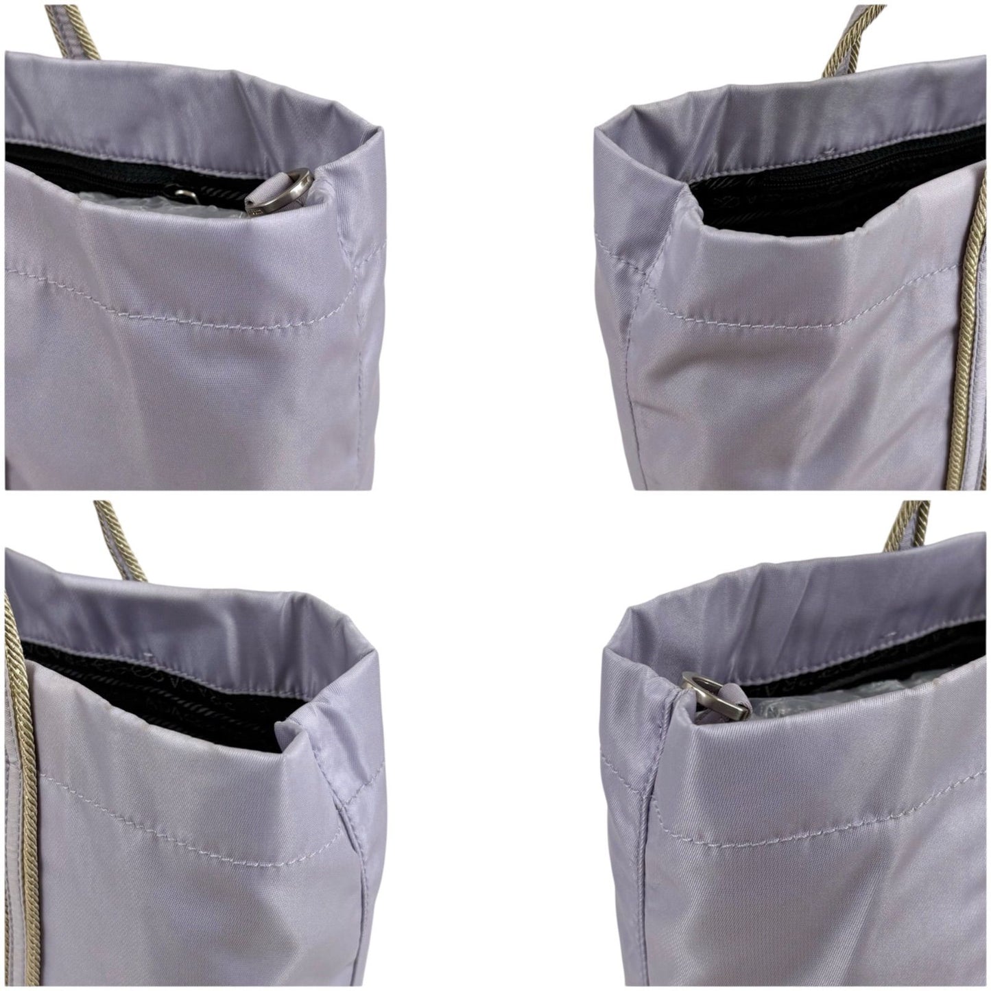 Prada Logo Embroidery Mini Tote Light Purple Tessuto — view 4