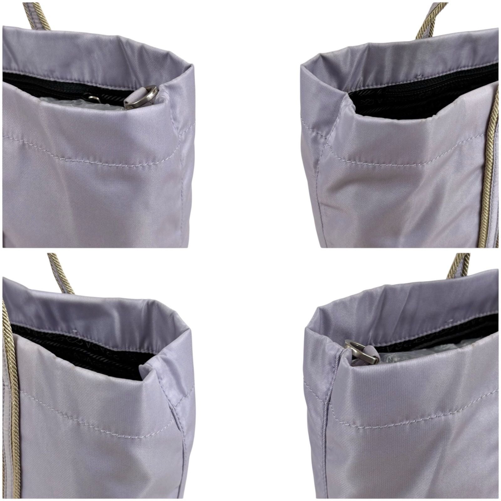 Prada Logo Embroidery Mini Tote Light Purple Tessuto — view 4