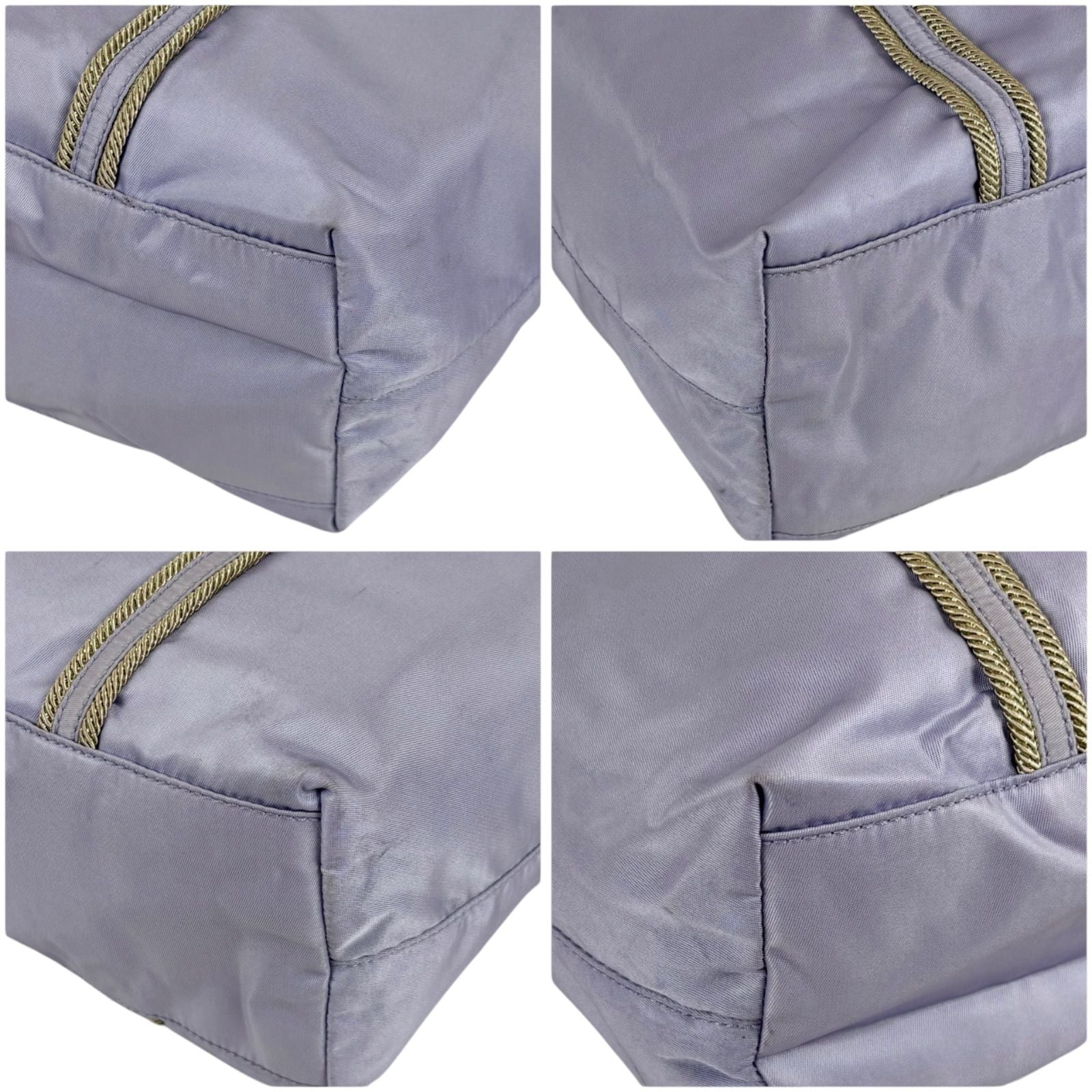 Prada Logo Embroidery Mini Tote Light Purple Tessuto — view 5