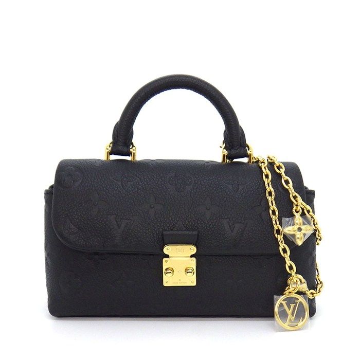 Louis Vuitton Handbag Nano Madeleine Noir Monogram Empreinte Leather Gold