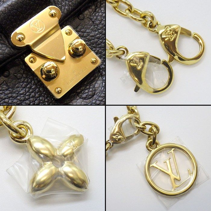 Louis Vuitton Handbag Nano Madeleine Noir Monogram Empreinte Leather Gold — view 8