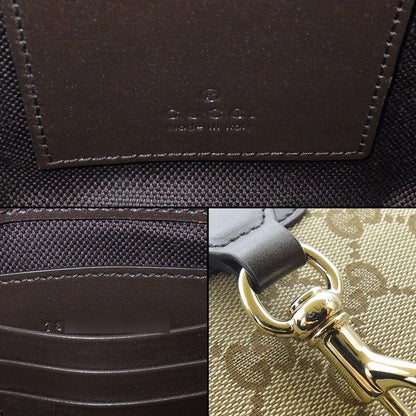 Gucci Shoulder Bag Mini Bucket Small Beige Ebony Original GG Canvas Leather Gold — view 6