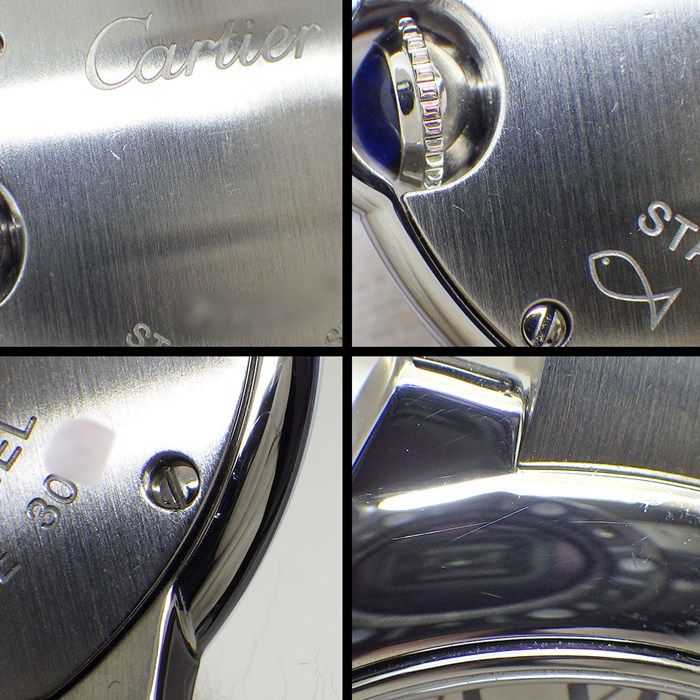 Cartier Watch Baron Blue SM Silver Dial Roman Index SS Quartz Analog — view 7