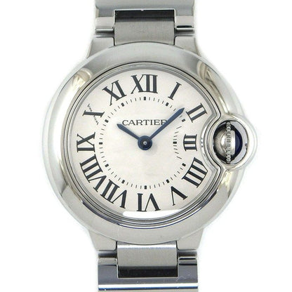 Cartier Watch Baron Blue SM Silver Dial Roman Index SS Quartz Analog