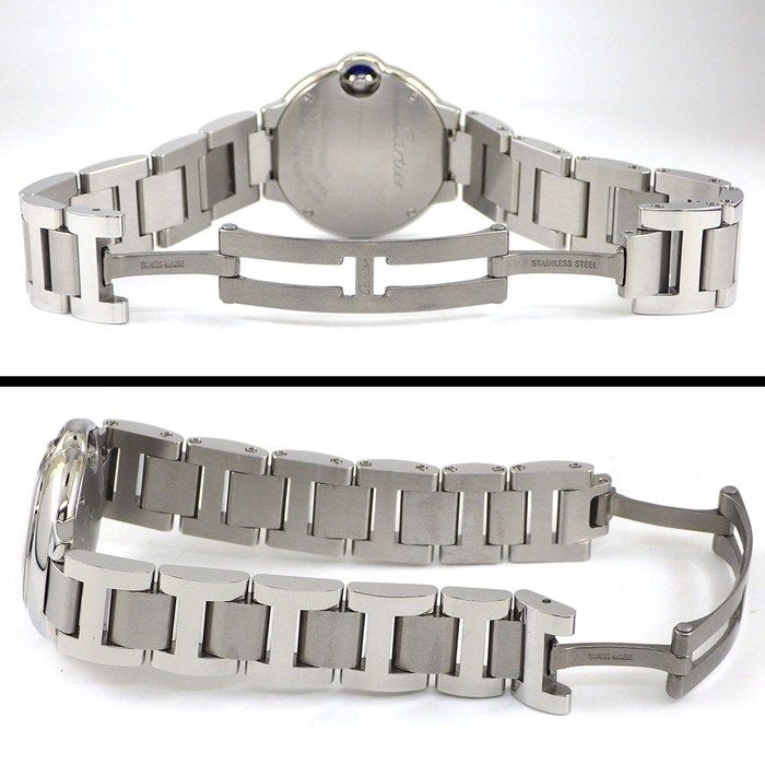 Cartier Watch Baron Blue SM Silver Dial Roman Index SS Quartz Analog — view 3