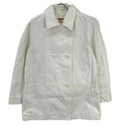 Hermes Martin Margiela Era White Cotton 100 Double Breasted Short Coat 36