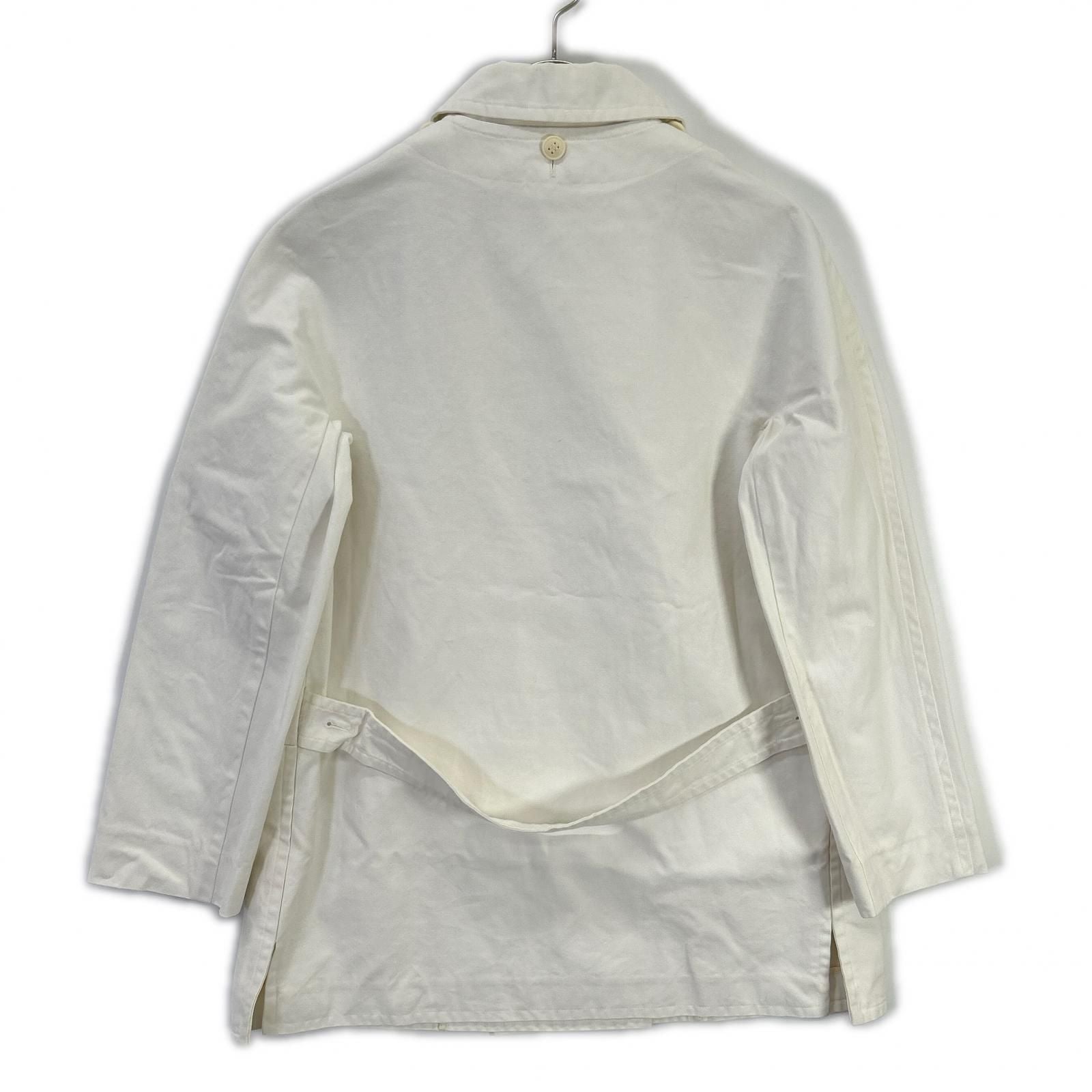 Hermes Martin Margiela Era White Cotton 100 Double Breasted Short Coat 36 — view 2
