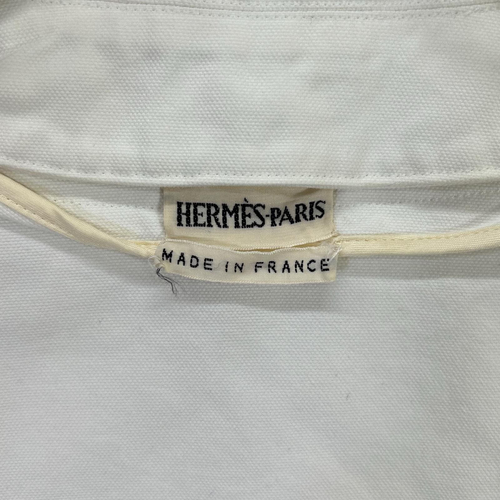 Hermes Martin Margiela Era White Cotton 100 Double Breasted Short Coat 36 — view 4