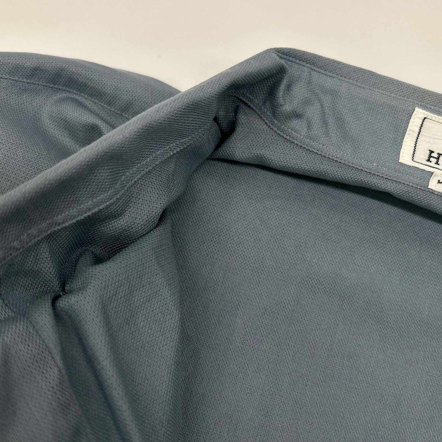Hermes Blue Cotton 100% BD Open Collar Shirt 43 — view 6
