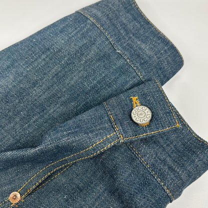 Gucci Blue Cotton Leather Patch Jacket 52 — view 9
