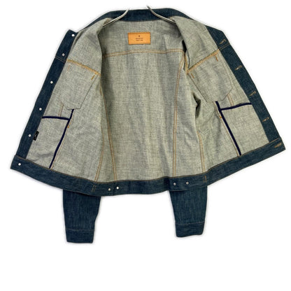 Gucci Blue Cotton Leather Patch Jacket 52 — view 3