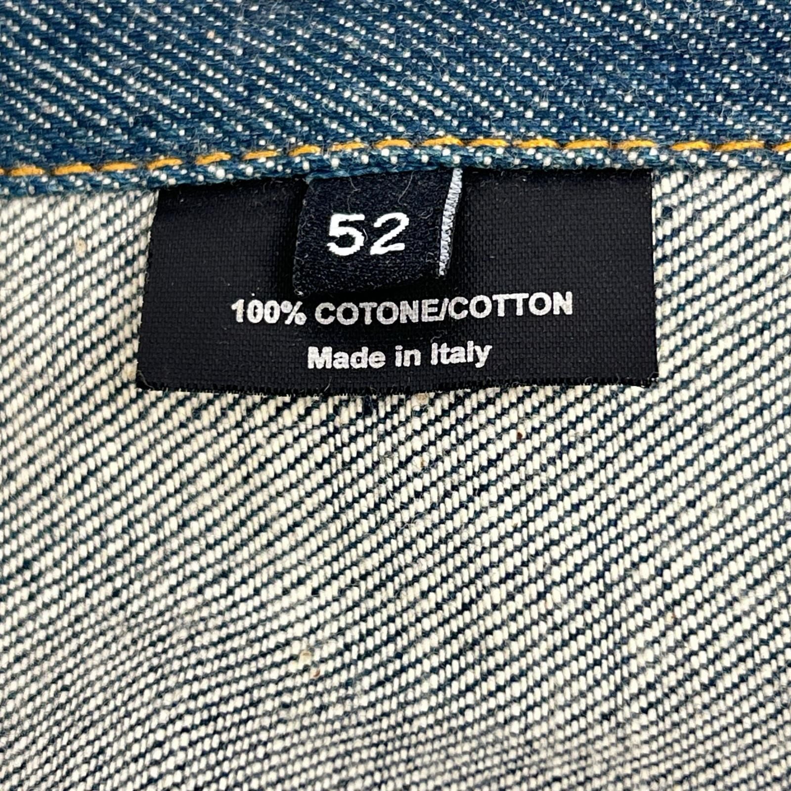 Gucci Blue Cotton Leather Patch Jacket 52 — view 5