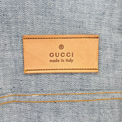 Gucci Blue Cotton Leather Patch Jacket 52 — view 4