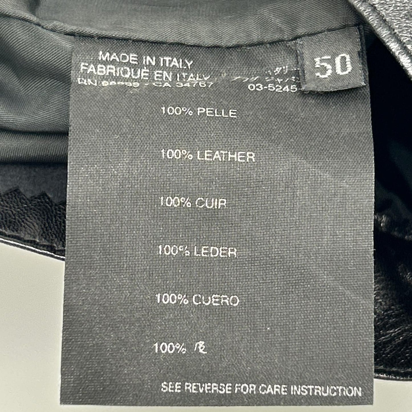 Prada Black Full Gray Leather Pants 50 — view 5