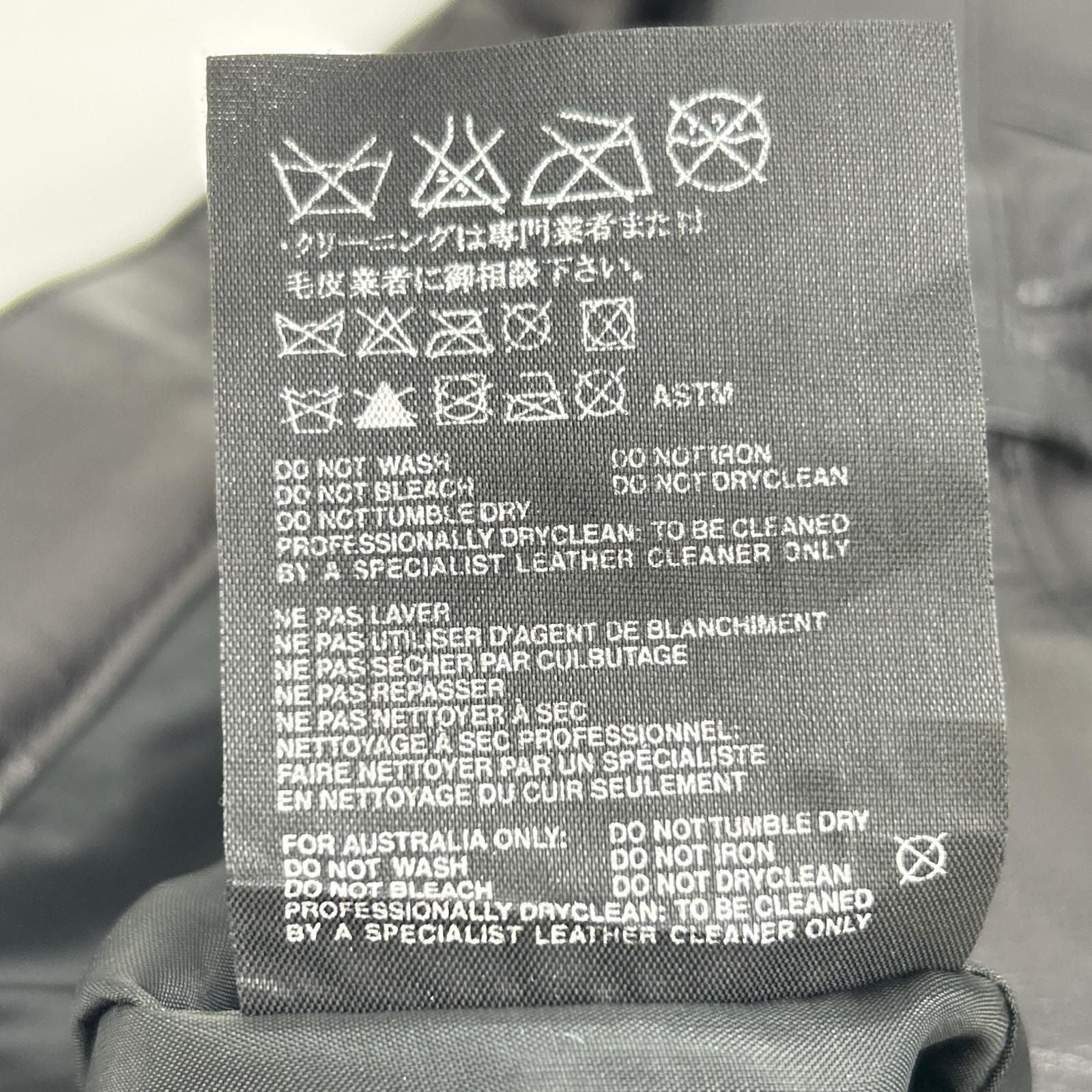 Prada Black Full Gray Leather Pants 50 — view 6