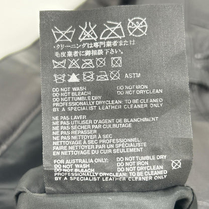 Prada Black Full Gray Leather Pants 50 — view 6