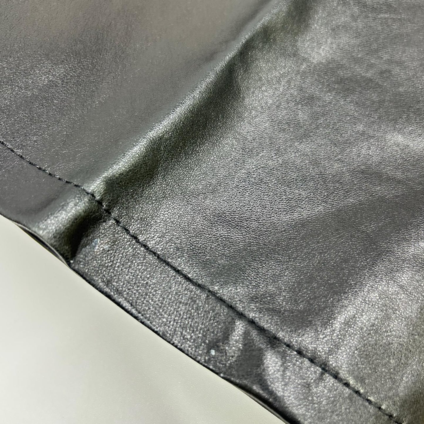 Prada Black Full Gray Leather Pants 50 — view 8
