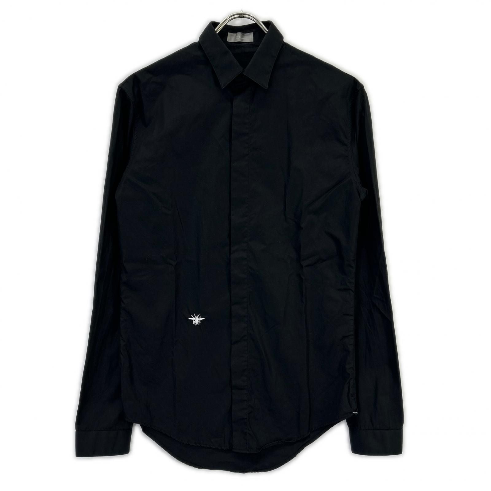 Dior Homme Era Black Bee Embroidery Style Dress Shirt 37