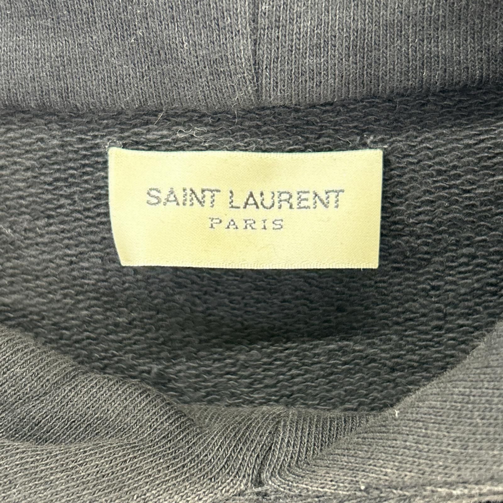 Saint Laurent Paris Black One Point Logo Hoodie XS — view 3