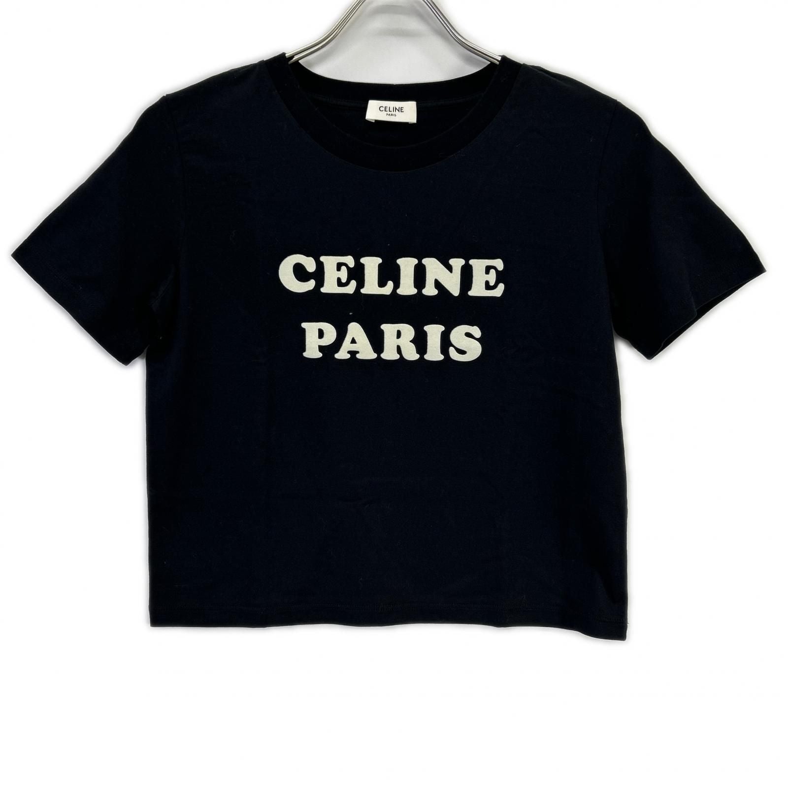 Celine Black Locky Print T-Shirt XS