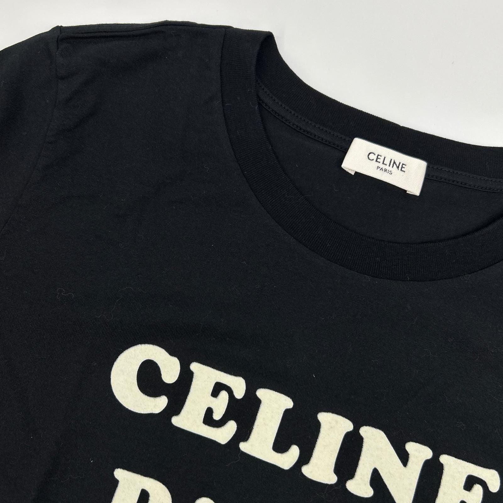 Celine Black Locky Print T-Shirt XS — view 6