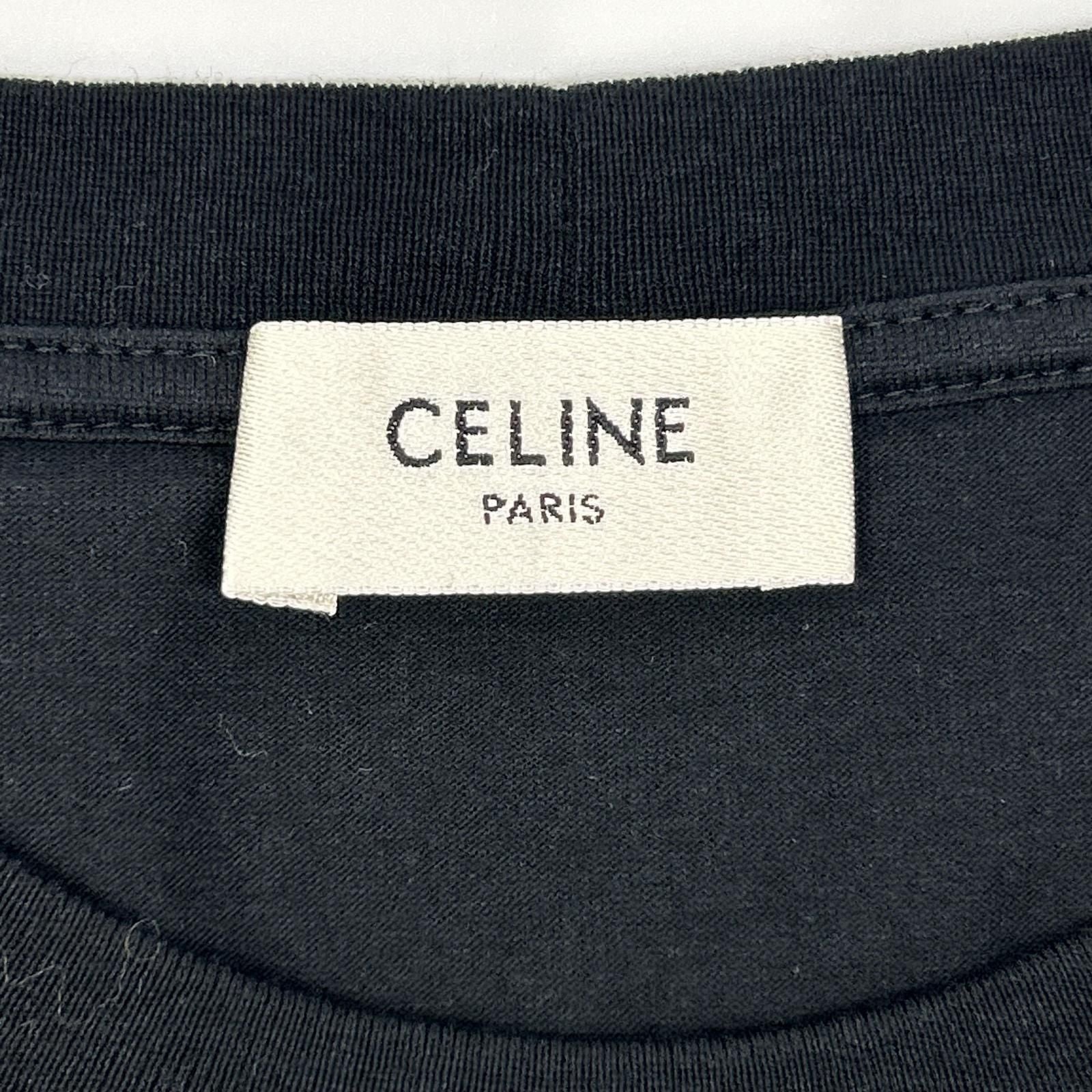 Celine Black Locky Print T-Shirt XS — view 3