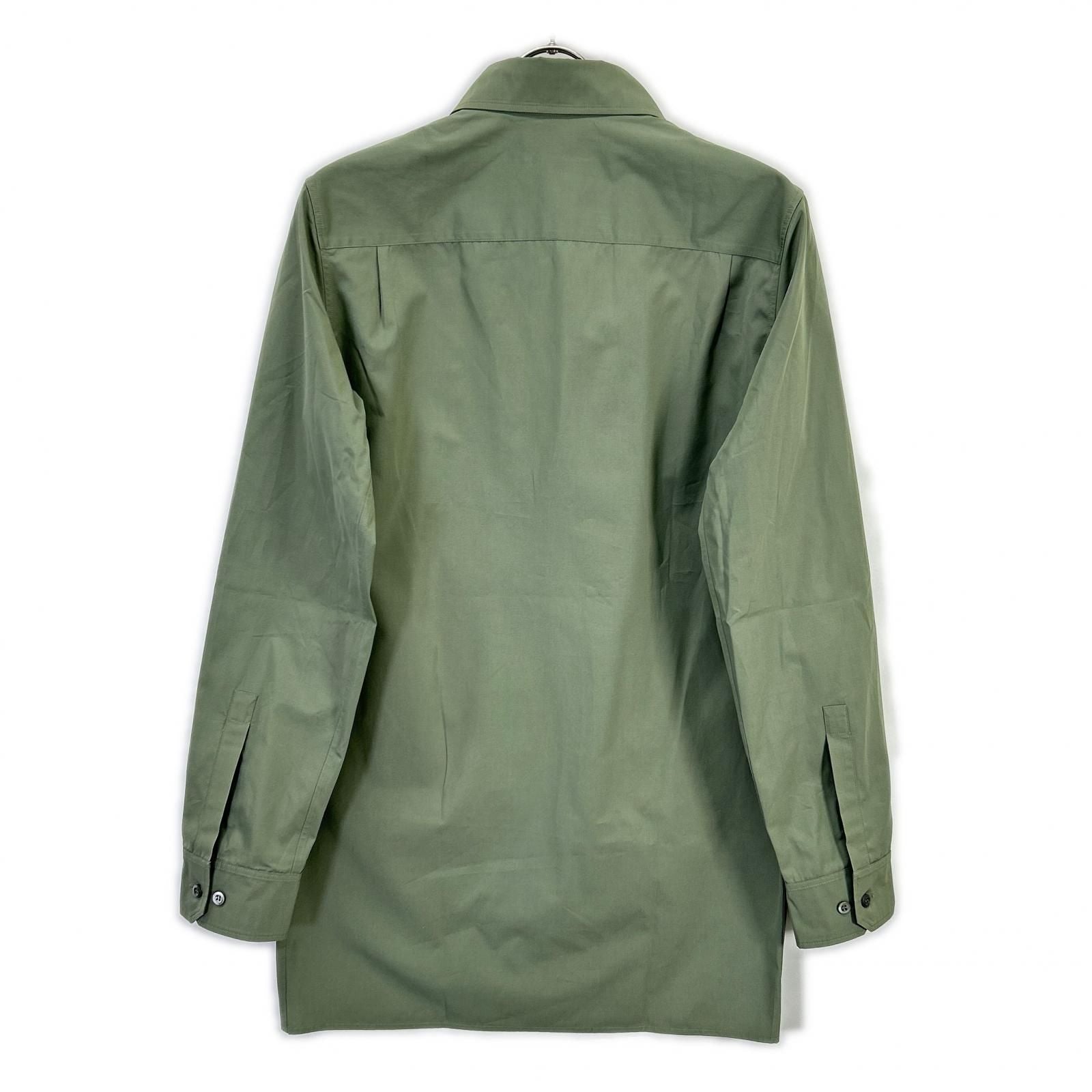 Miu Miu Khaki Cotton Poplin Square Shirt 36 — view 2