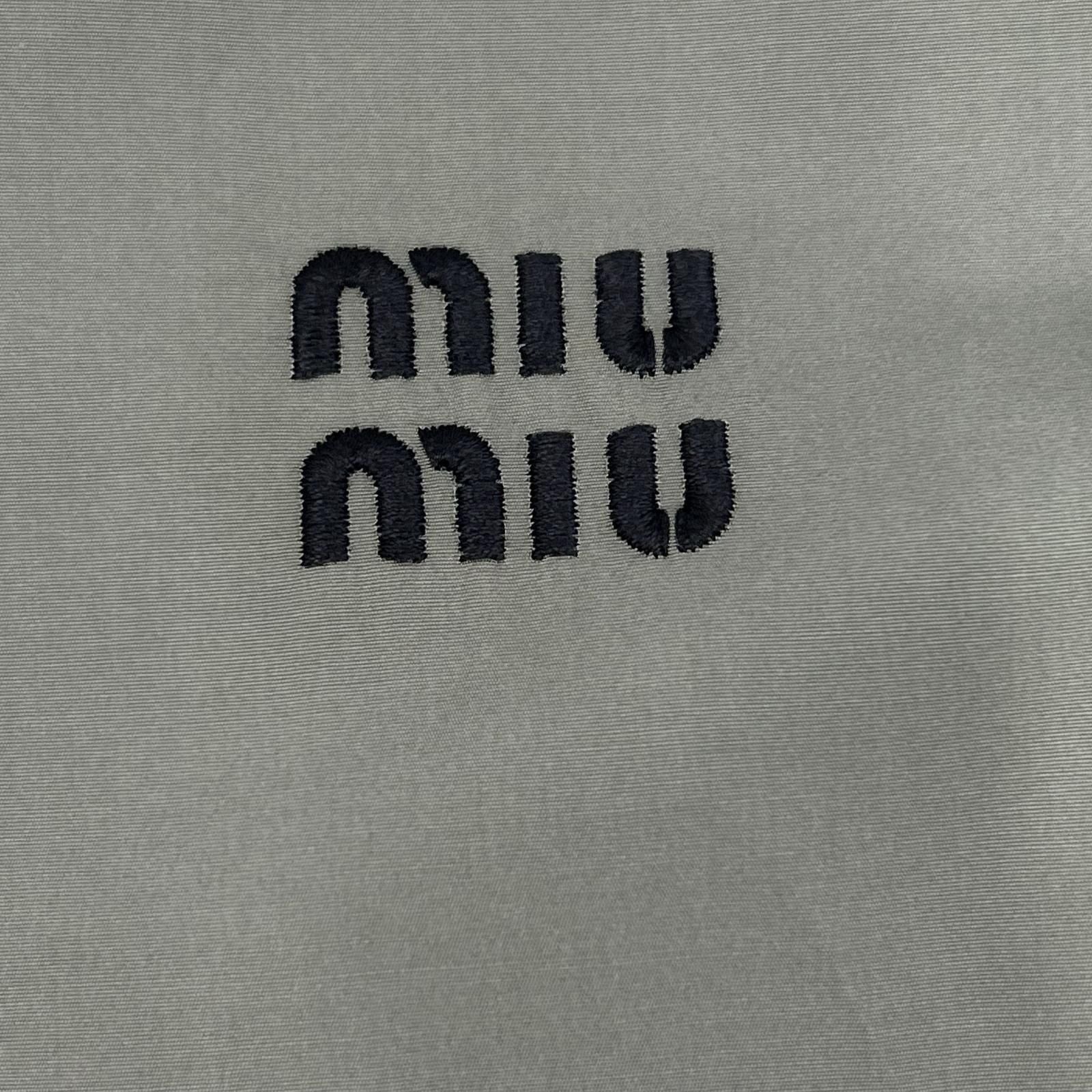 Miu Miu Khaki Cotton Poplin Square Shirt 36 — view 8