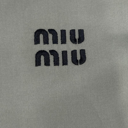 Miu Miu Khaki Cotton Poplin Square Shirt 36 — view 8