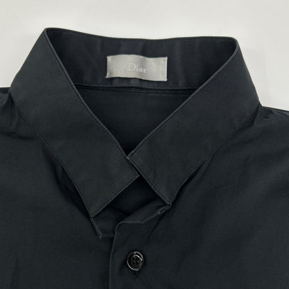 Dior Homme Navy Stand Collar Cotton Broad Dress Shirt 37 — view 7