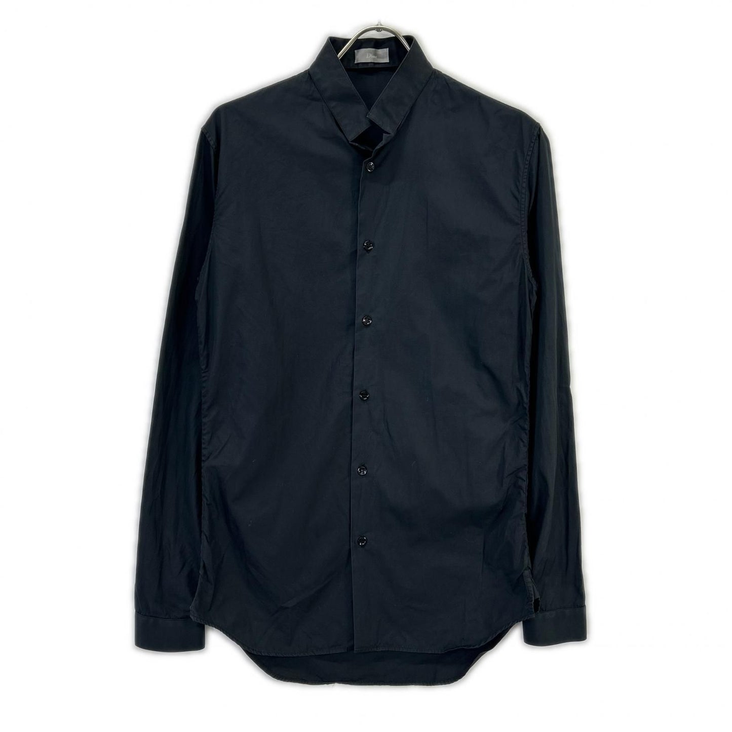 Dior Homme Navy Stand Collar Cotton Broad Dress Shirt 37