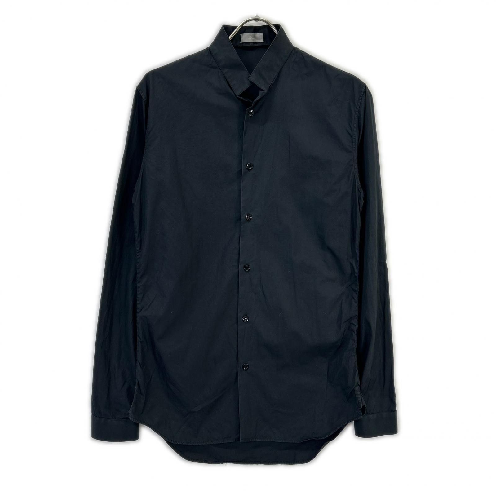 Dior Homme Navy Stand Collar Cotton Broad Dress Shirt 37