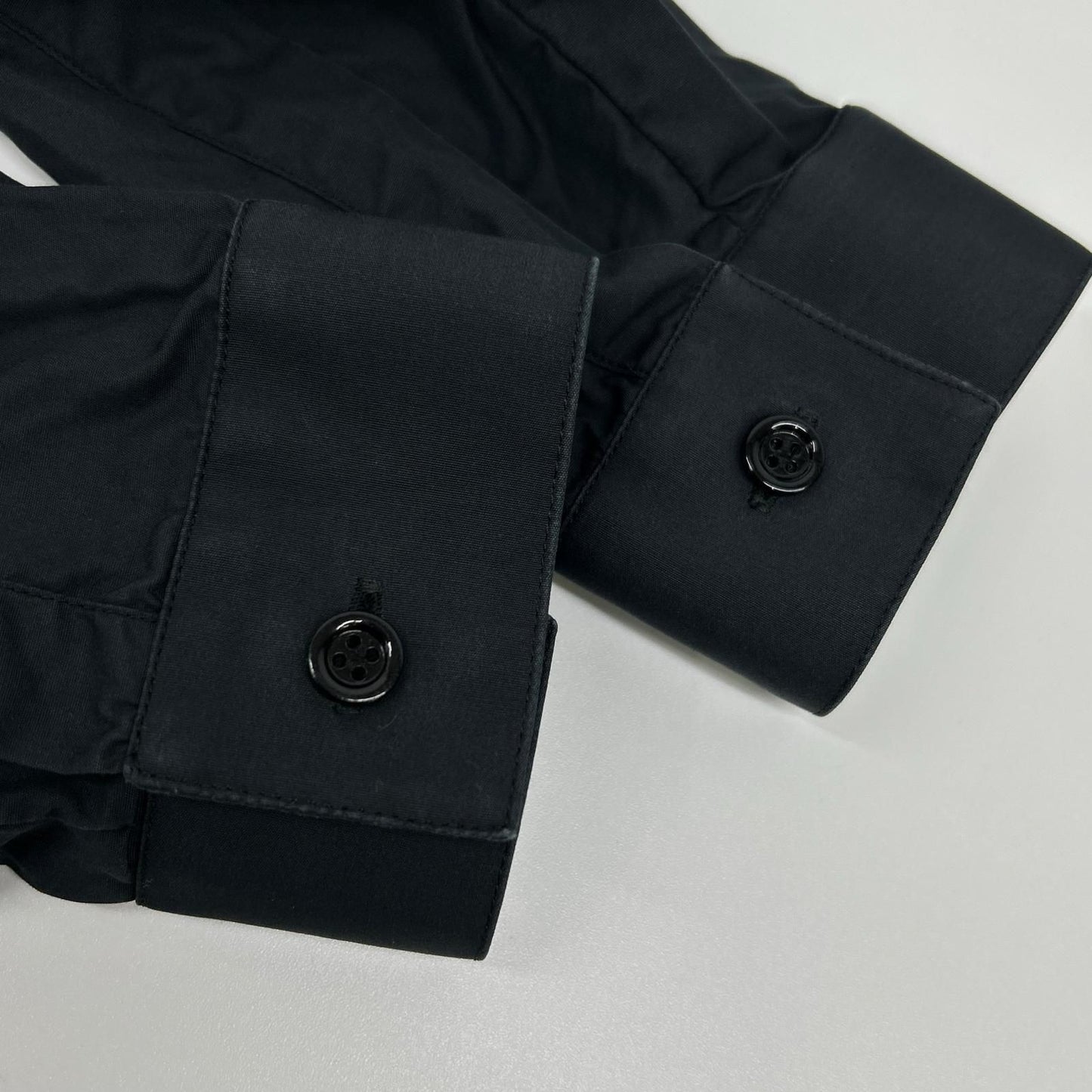 Dior Homme Navy Stand Collar Cotton Broad Dress Shirt 37 — view 8