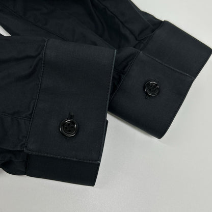 Dior Homme Navy Stand Collar Cotton Broad Dress Shirt 37 — view 8