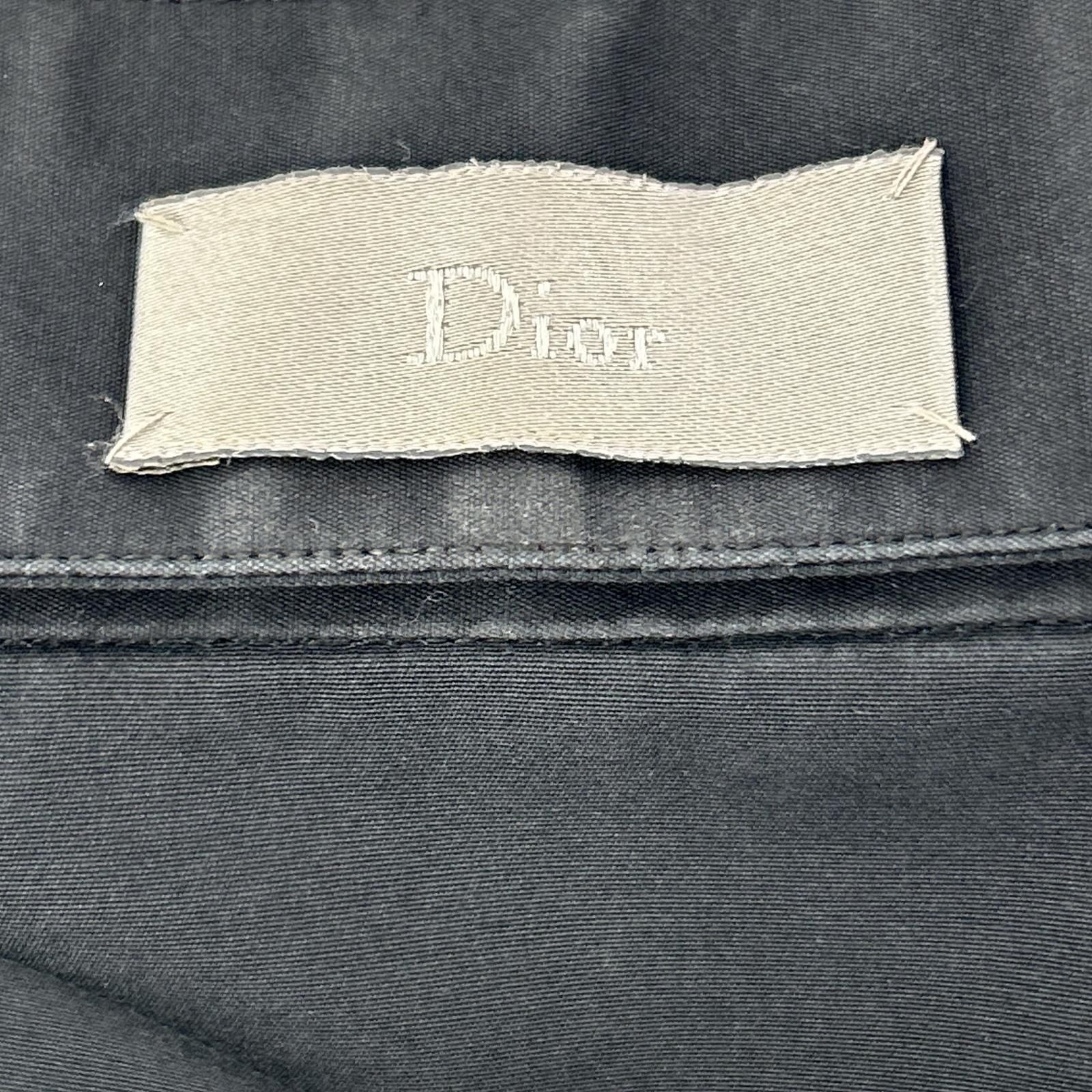 Dior Homme Navy Stand Collar Cotton Broad Dress Shirt 37 — view 4