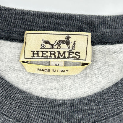 Hermes Charcoal Gray Black Cotton Shoulder Line Sweatshirt Pullover-m — view 3