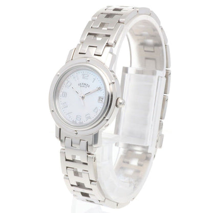 Hermes Clipper Watch Stainless Steel Quartz Overhauled — view 3