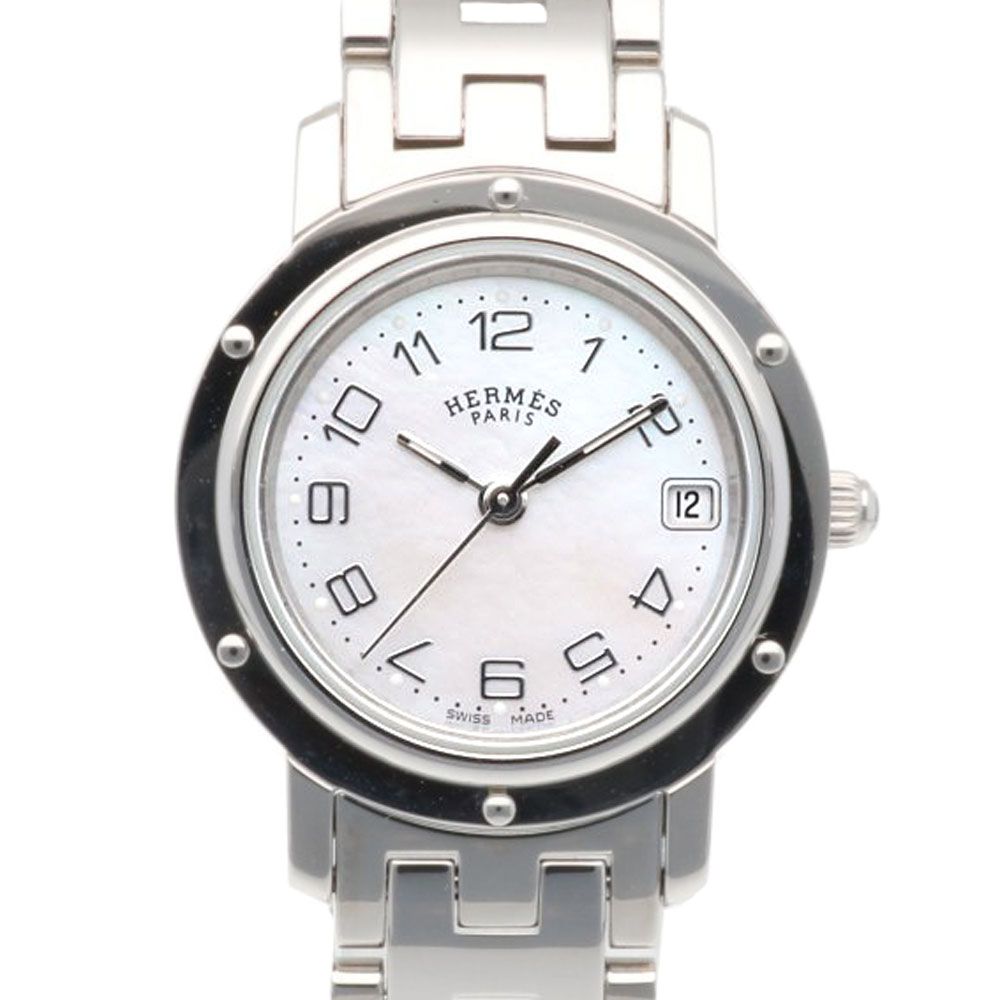 Hermes Clipper Watch Stainless Steel Quartz Overhauled
