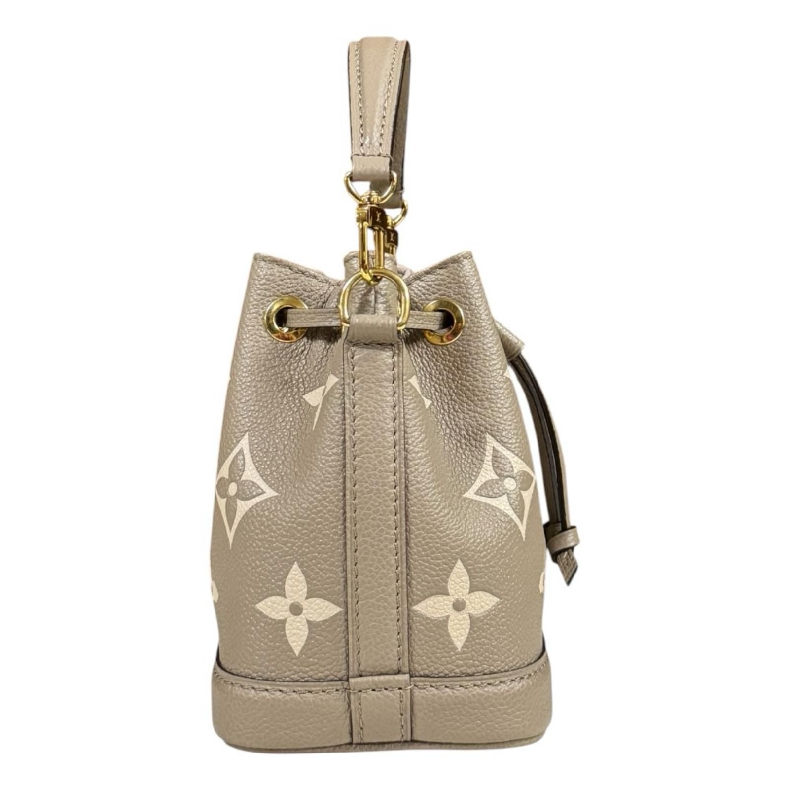 Louis Vuitton Nano Noe Bicolor Monogram Empreinte Shoulder Bag Beige — view 4