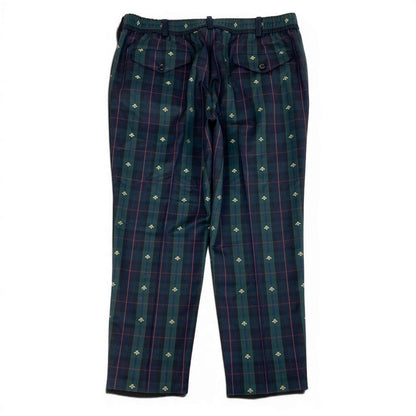 Gucci Side Line Check Pants Bee Embroidery Tartan 52 Green Wool — view 3