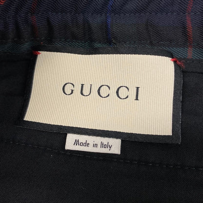 Gucci Side Line Check Pants Bee Embroidery Tartan 52 Green Wool — view 8