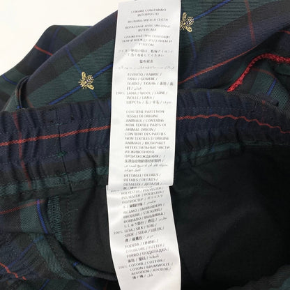 Gucci Side Line Check Pants Bee Embroidery Tartan 52 Green Wool — view 9