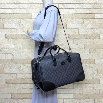Gucci Interlocking Duffle Boston Bag GG Supreme Canvas Black — view 2