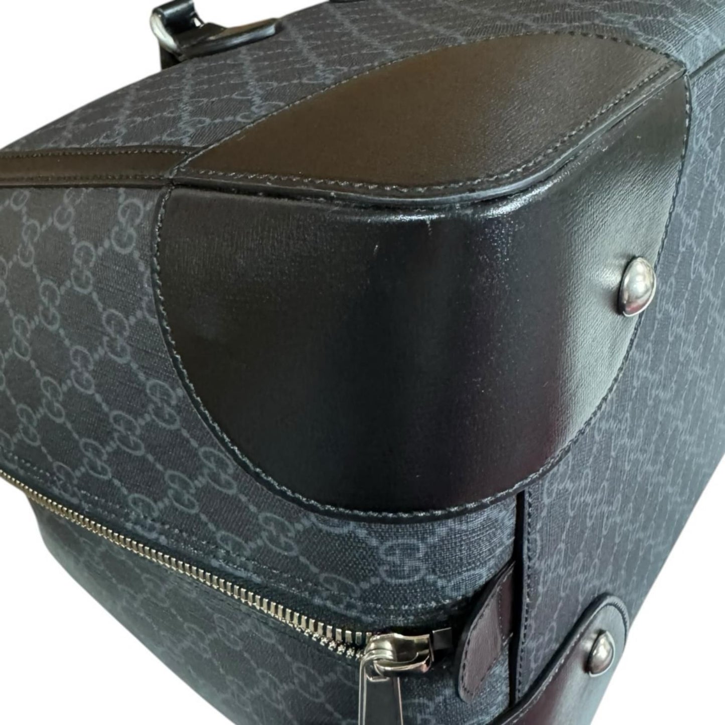 Gucci Interlocking Duffle Boston Bag GG Supreme Canvas Black — view 9