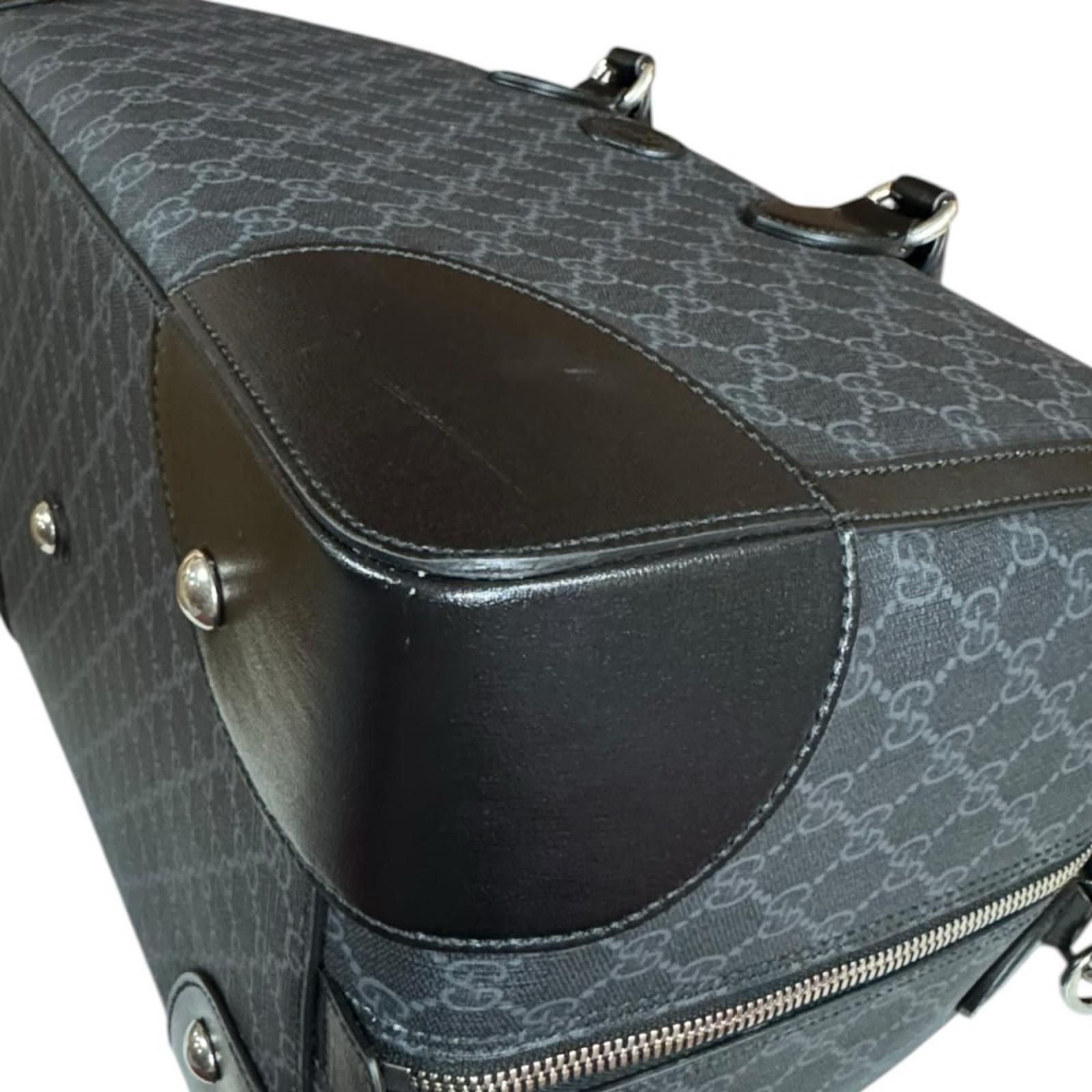 Gucci Interlocking Duffle Boston Bag GG Supreme Canvas Black — view 8