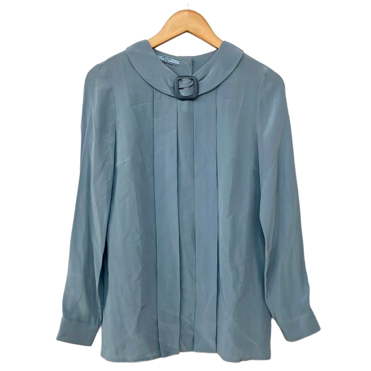 Prada Long Sleeve Shirt Blouse 38 Light Blue