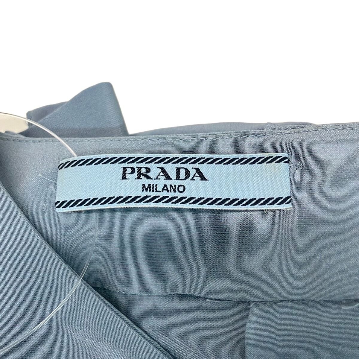 Prada Long Sleeve Shirt Blouse 38 Light Blue — view 3